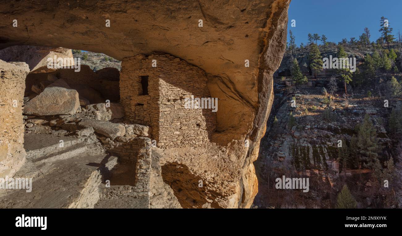 Gila Cliff Dwelings National Monument, Gila National Forest, Illinois Stockfoto