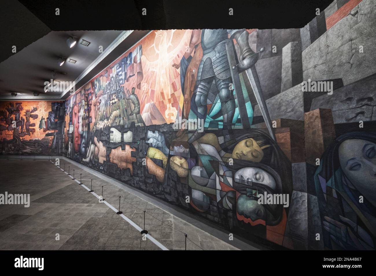 Presencia de America Latina, Wandgemälde von Jorge Gonzalez Camarena an der Universidad de Concepcion; Concepcion, Biobio Region, Chile Stockfoto