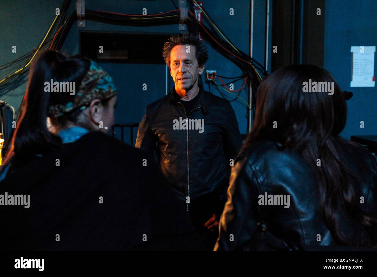Brian Grazer, producer of the 84th Academy Awards, talks backstage during rehearsals for Sunday's show Saturday, Feb 25, 2012 in Los Angeles. (AP Photo/Chris Carlson) Stockfoto