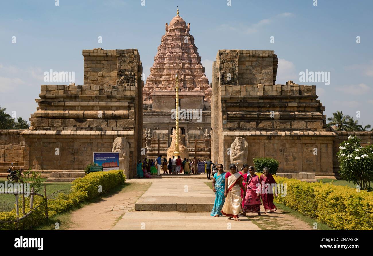 Gangaikondacholapuram, Tempel im dravidischen Stil der Chola-Ära; Tamil Nadu, Indien Stockfoto