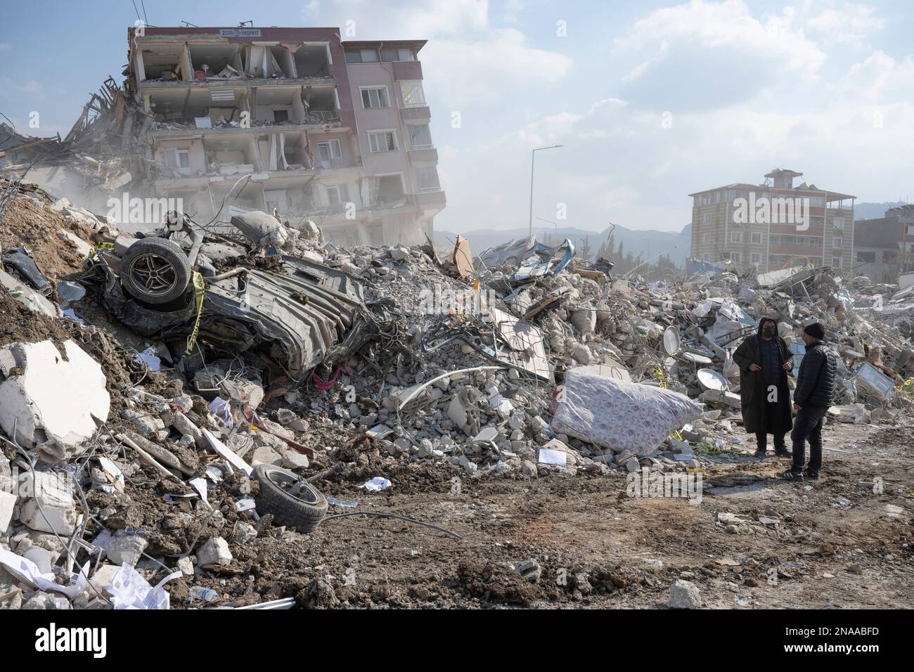 Antakya, Türkei. 11. Februar 2023. Das verheerende Erdbeben hat die Provinz Hatay hart getroffen. Kredit: Boris Roessler/dpa/Alamy Live News Stockfoto