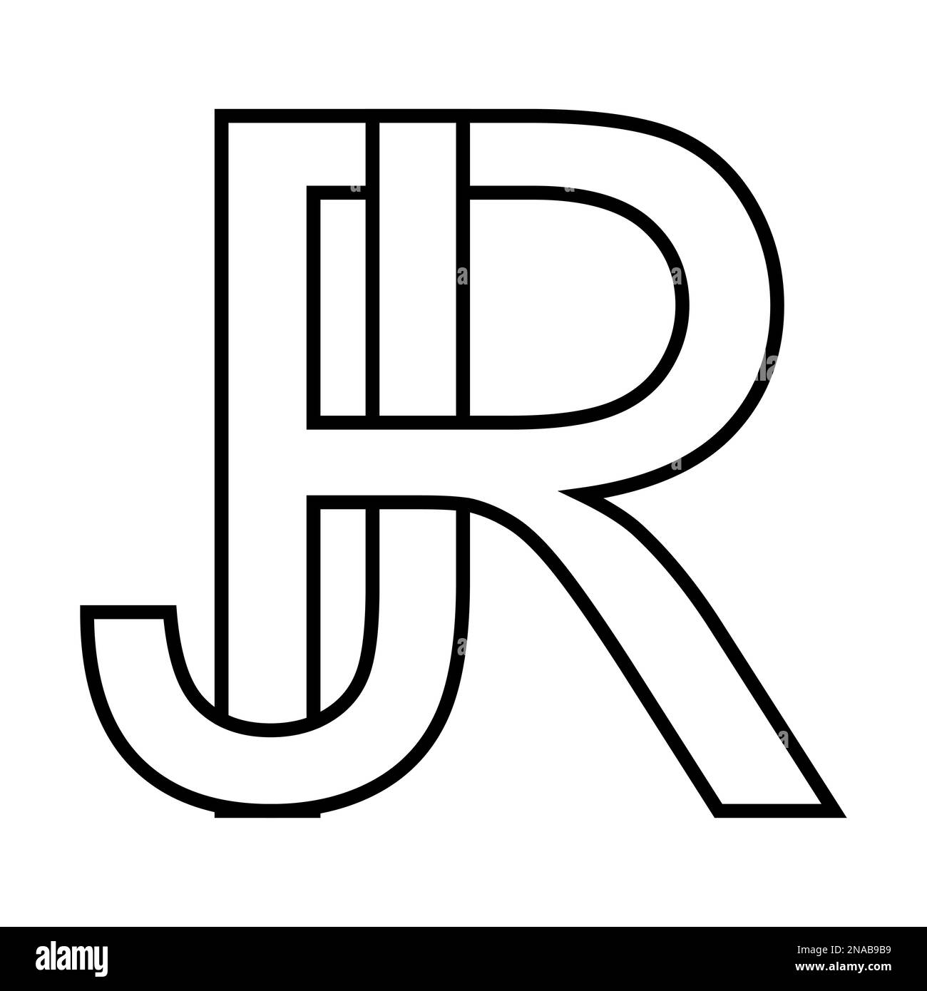 Logo Schild rj jr icon doppelte Buchstaben Logo r j Stock Vektor