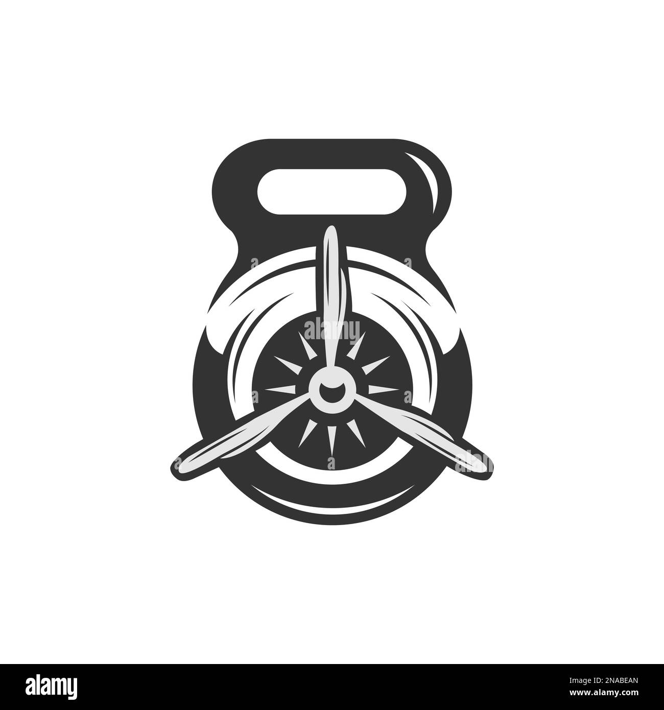 Kettlebell-Symbol. Symbol für Sport- und Fitnessgewichte. Vektorabbildung.EPS 10 Stock Vektor