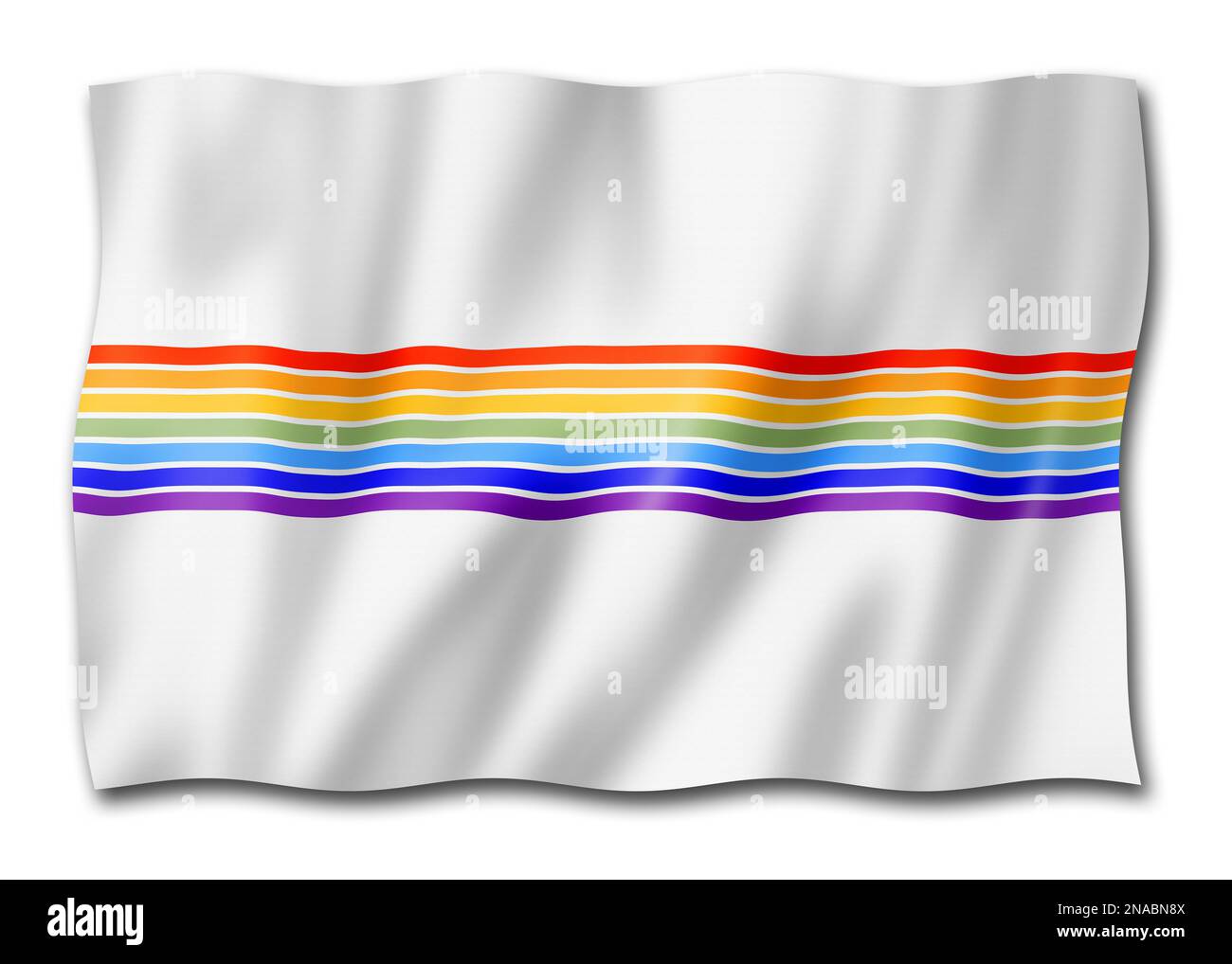 Jüdische Flagge des Autonomen Gebiets, Russland winkende Bannersammlung. 3D Abbildung Stockfoto