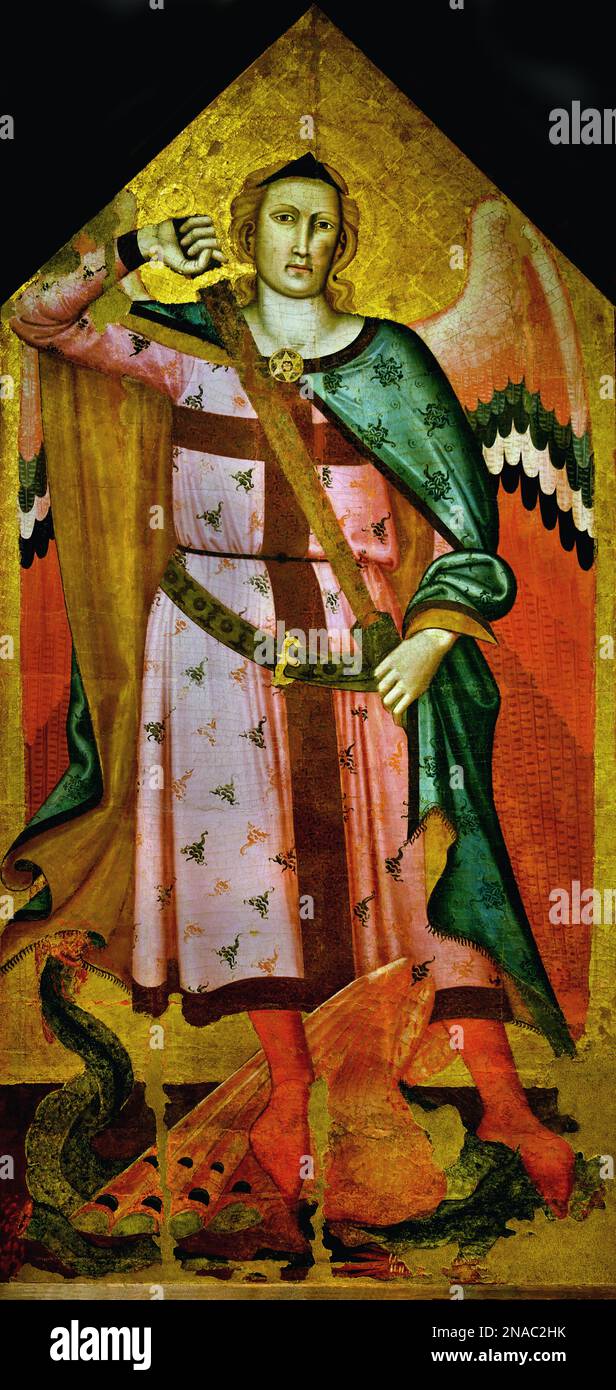 St. Michael der Erzengel aus dem 1315-1340 14. Jahrhundert von Buonamico di Martino bekannt als Buonamico Buffalmacco Museum Fine Art, Italien, Stockfoto