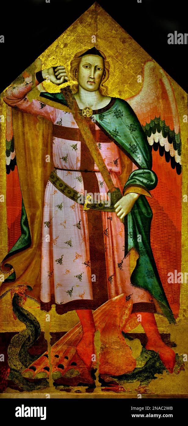 St. Michael der Erzengel aus dem 1315-1340 14. Jahrhundert von Buonamico di Martino bekannt als Buonamico Buffalmacco Museum Fine Art, Italien, Stockfoto