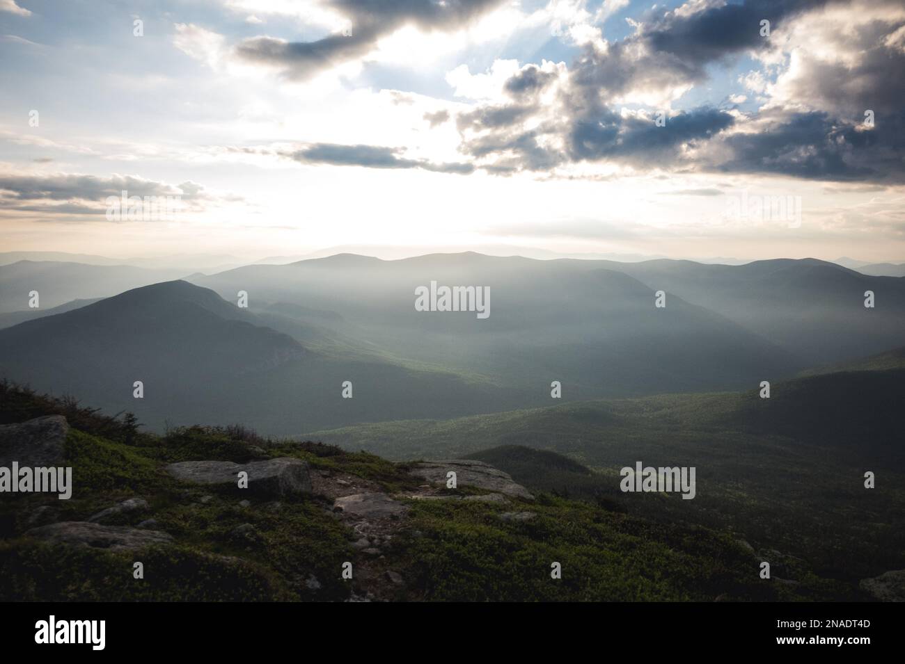 Die Pemigewasset Wilderness Mountains bei Sonnenaufgang Stockfoto