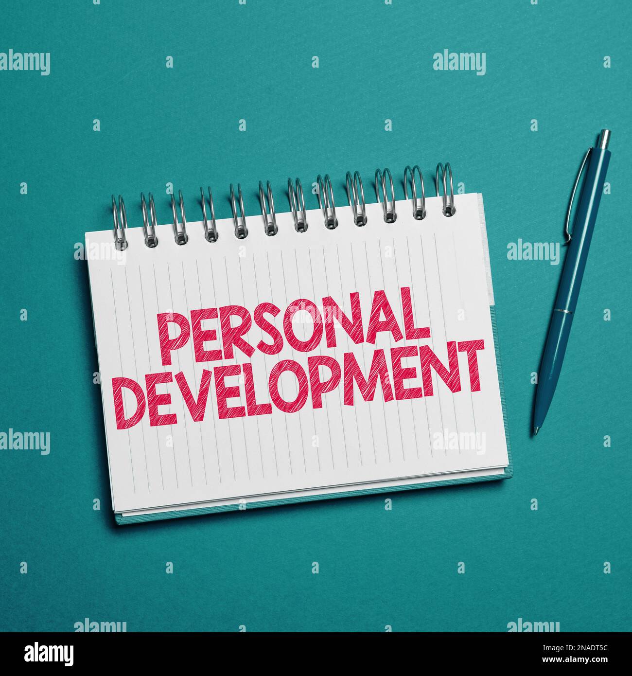 Konzeptunterschrift Persönliche Entwicklung, Internet-Konzeptprozess zur Selbstverbesserung durch Aktivitäten Stockfoto
