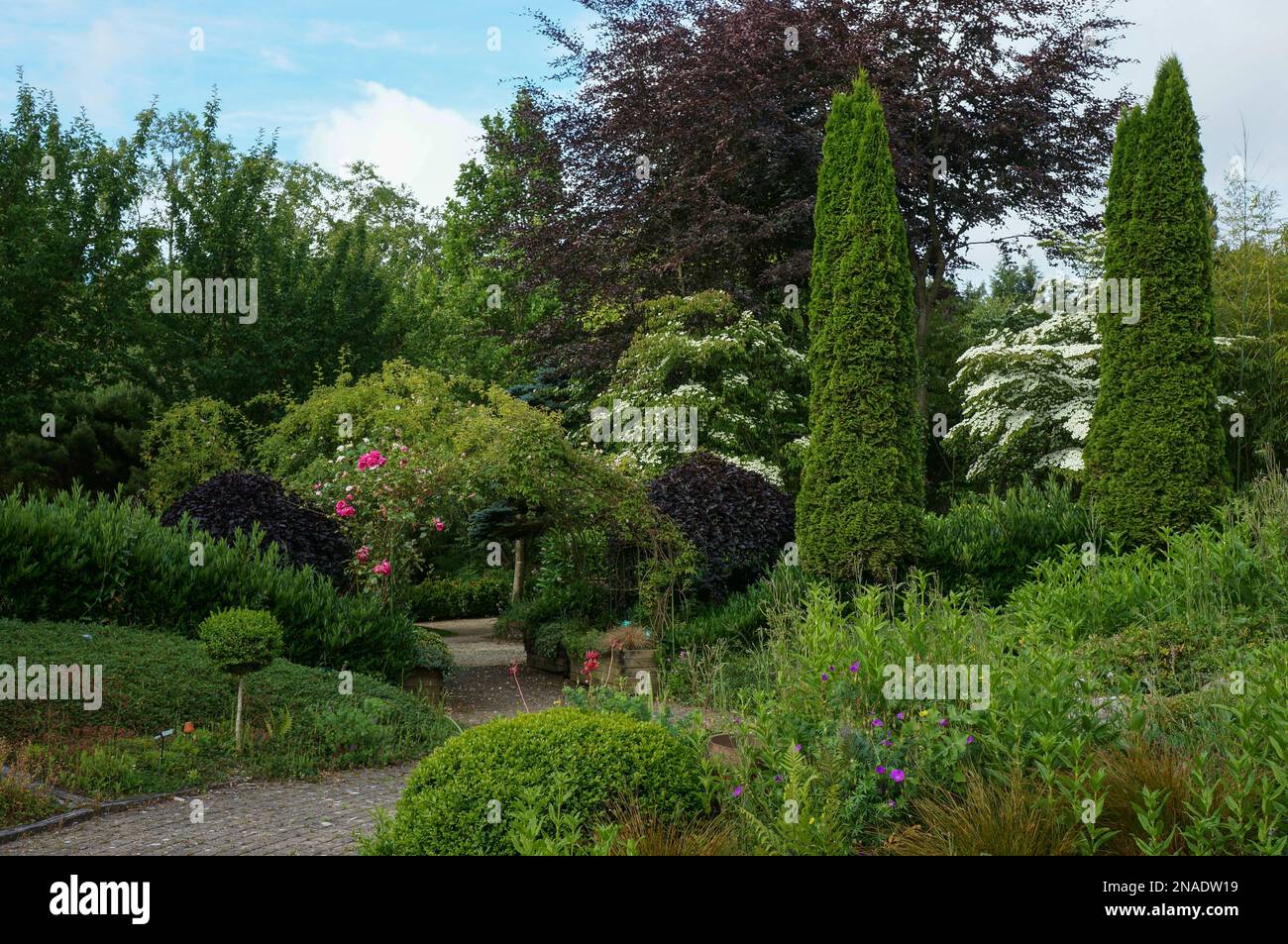Französischer Landgarten Jardin d'Elle Stockfoto
