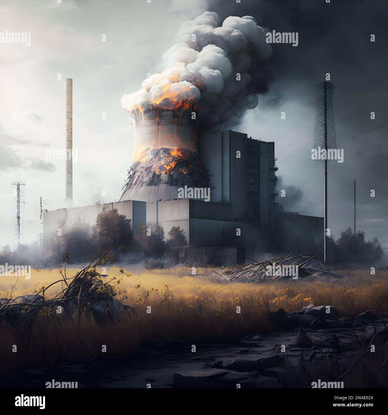 tschernobyl Stadt, Feuer, Bombe, Atombombe Stockfoto