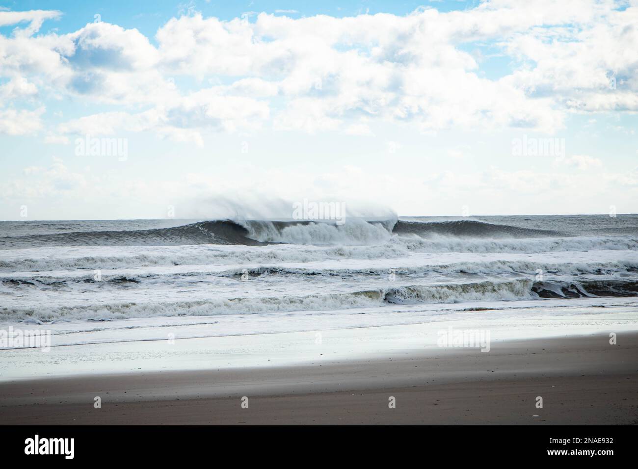 Wintersurfen im Ocean City Maryland Stockfoto