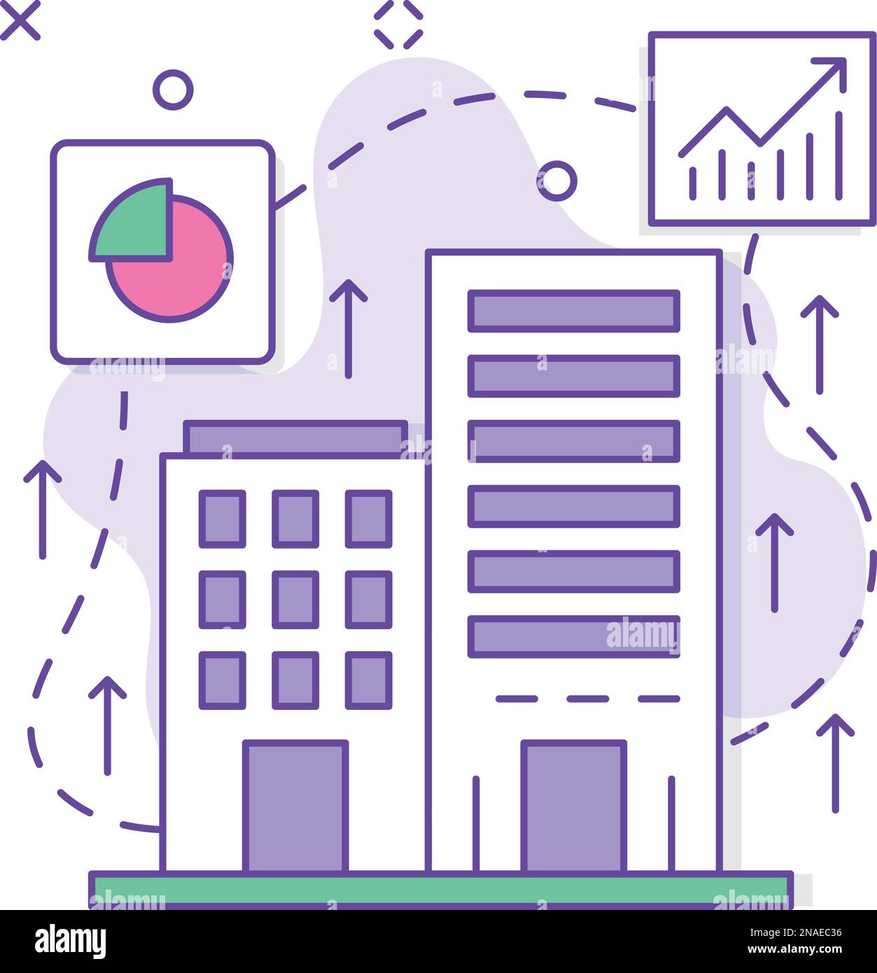 Wachstum durch Fusionen und Akquisitionsvektordesign, Geschäftsgesellschaft Joint Partnership Sale and Marketing Management Stock, Geschäft nachhaltig Stock Vektor