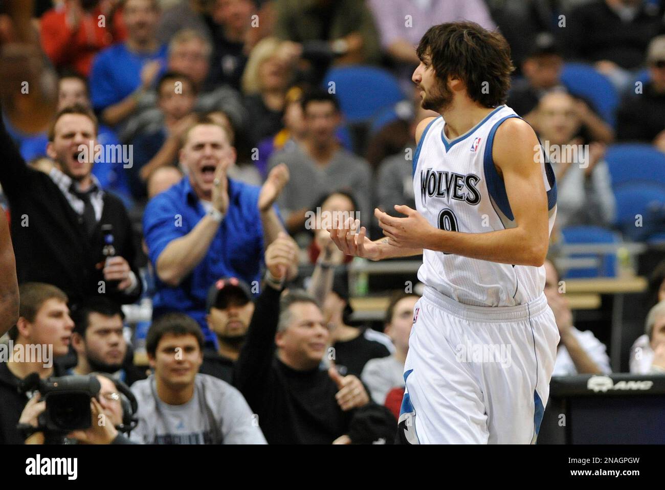 In this photo made Jan. 2, 2012, Minnesota Timberwolves rookie Ricky ...