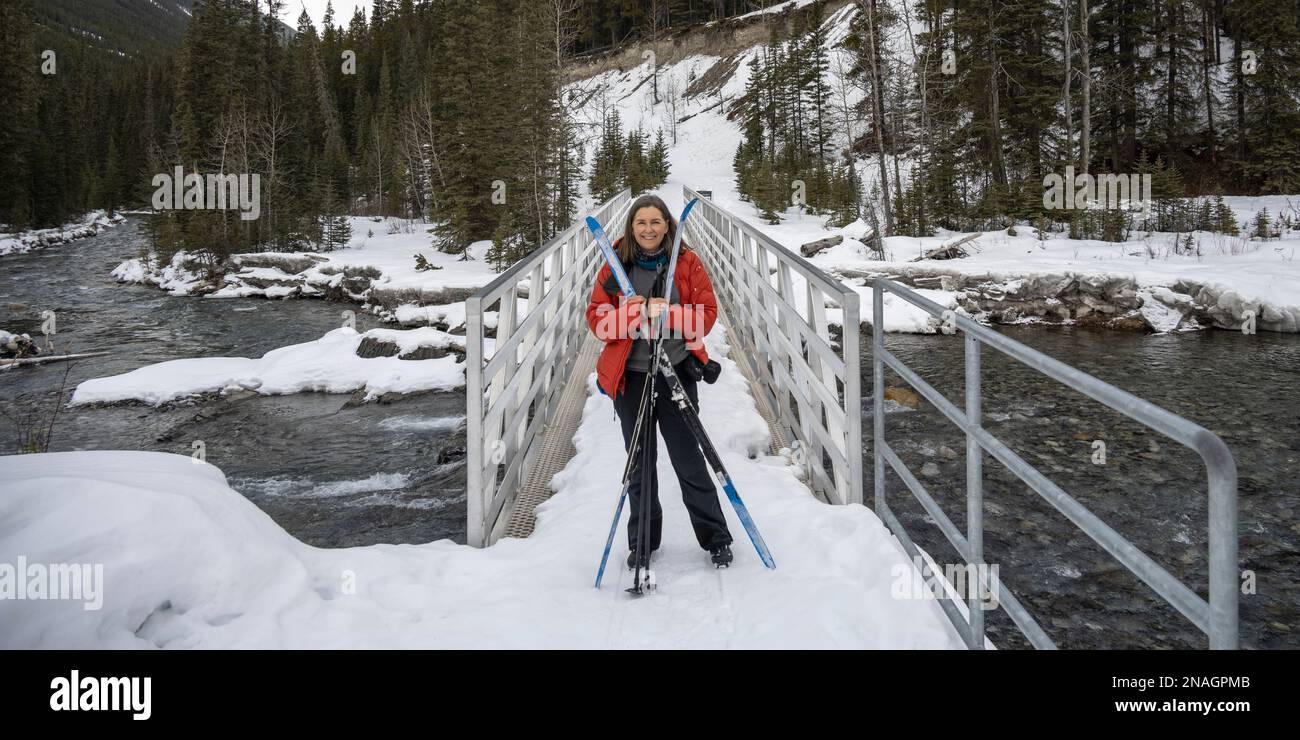 Spray River Trail Banff Stockfoto