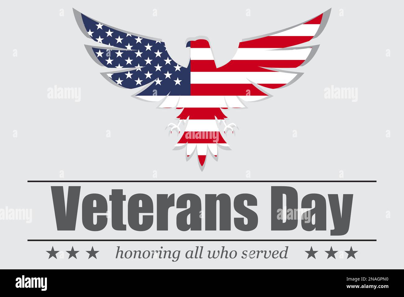 Adler mit US-Flagge zum Veterans Day. Vektordarstellung Stock Vektor