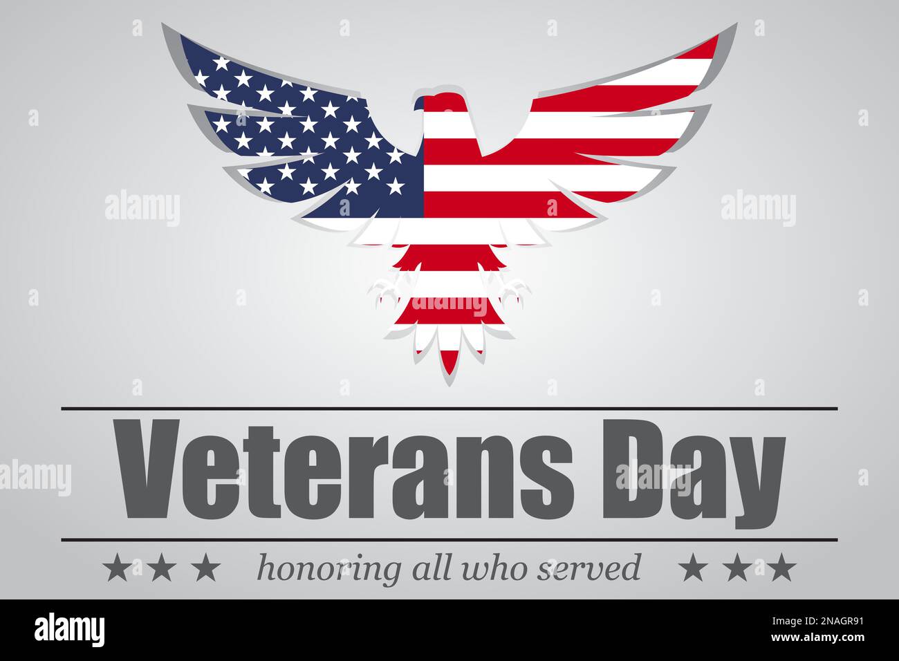 Adler mit US-Flagge zum Veterans Day. Vektordarstellung Stock Vektor