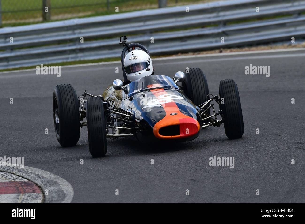 Geoff Underwood, Brabham BT2, für 20 Minuten Rennen zur FJHRA/HSCC Historic Formula Junior Championship – Hecklokomotive, FJHRA, für Stockfoto