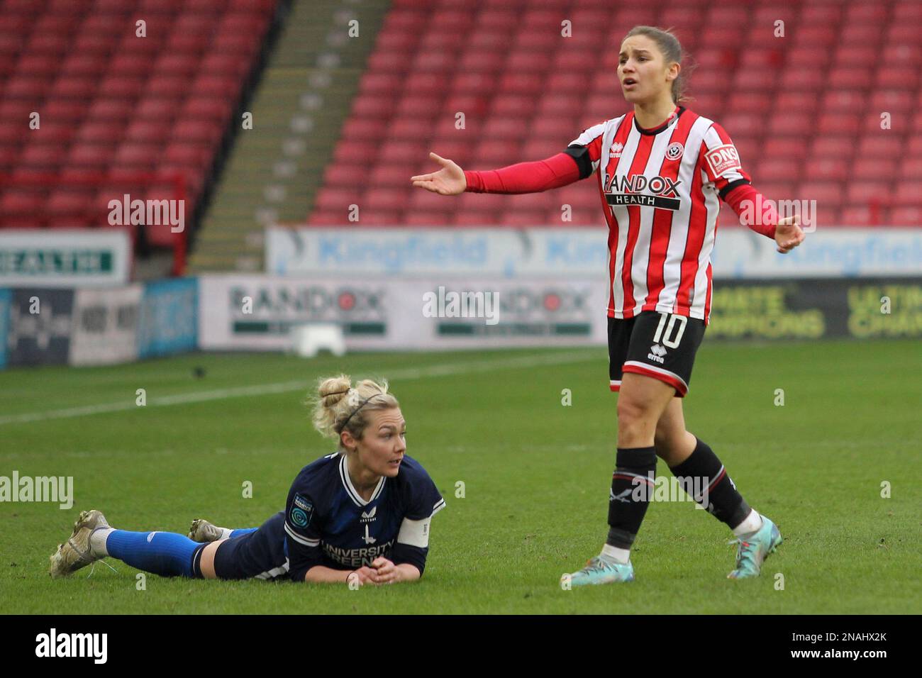 Sheffield, Großbritannien. 12. Februar 2023. Sheffield, England, Februar 12. 2023: Alethea Paul Gesten during Sheffield United / Charlton Athletic - Bramall Lane, Sheffield (Sean Chandler/SPP) Kredit: SPP Sport Press Photo. Alamy Live News Stockfoto