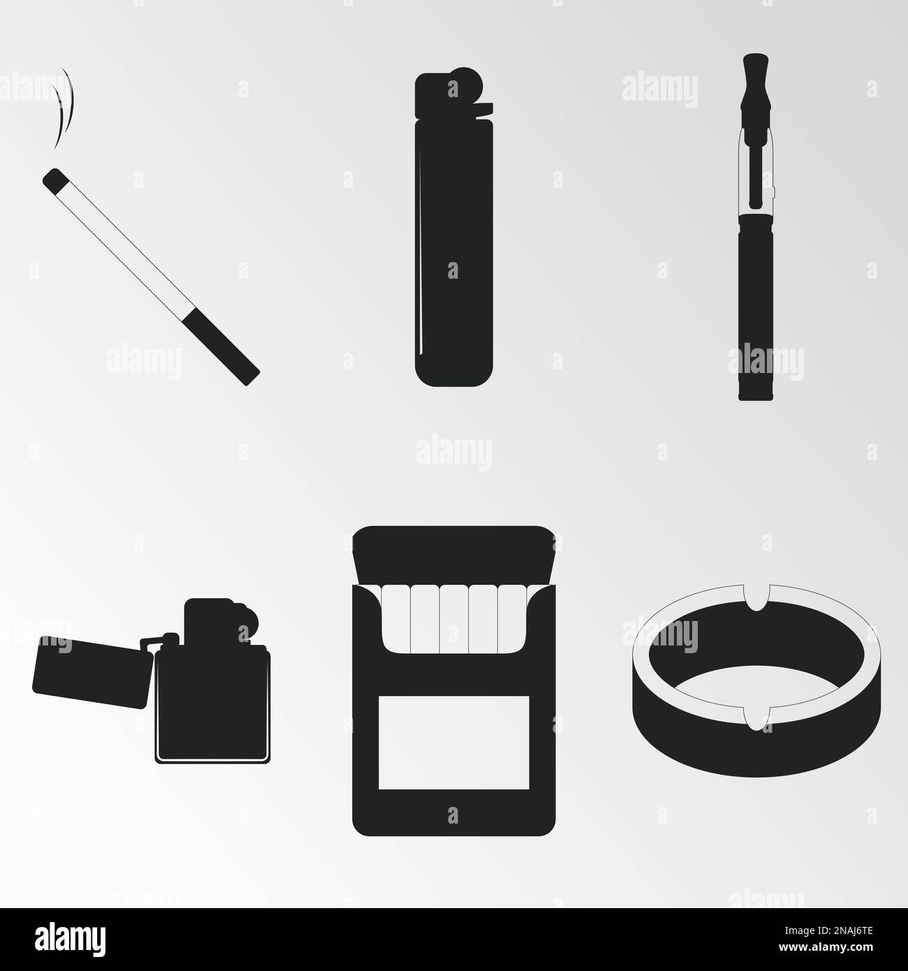Objektgruppe zum Thema Rauchen Stock Vektor