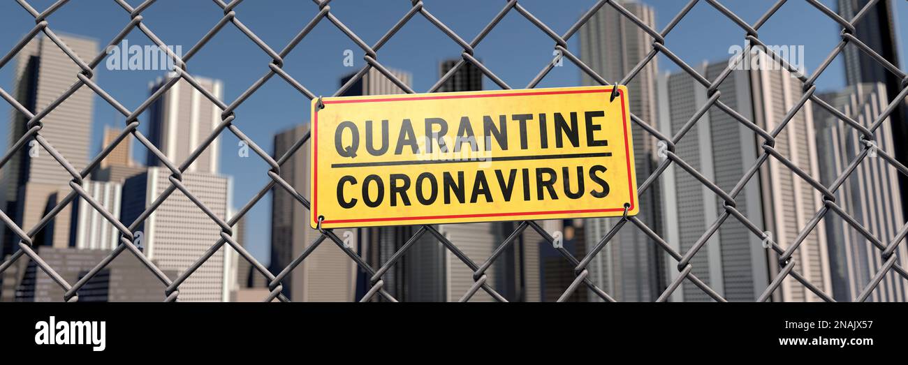 Quarantäne in der Stadt wegen Coronavirus Stockfoto