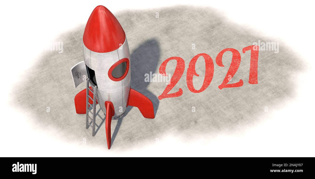 2021, Jahreswechsel, Jahresbeginn, Jahresanfang, Jahresanfang, Jahresanfang, Jahresplan, Neues Jahr, 2020, Plan, Finanzjahr, Planung, Fangen Sie an, Illustration Stockfoto