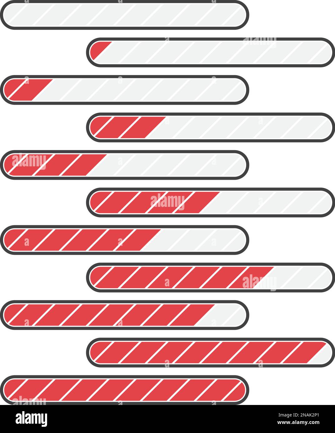 Satz einfacher Symbole für Aktualisierungsfortschritt. Vektordarstellung Stock Vektor