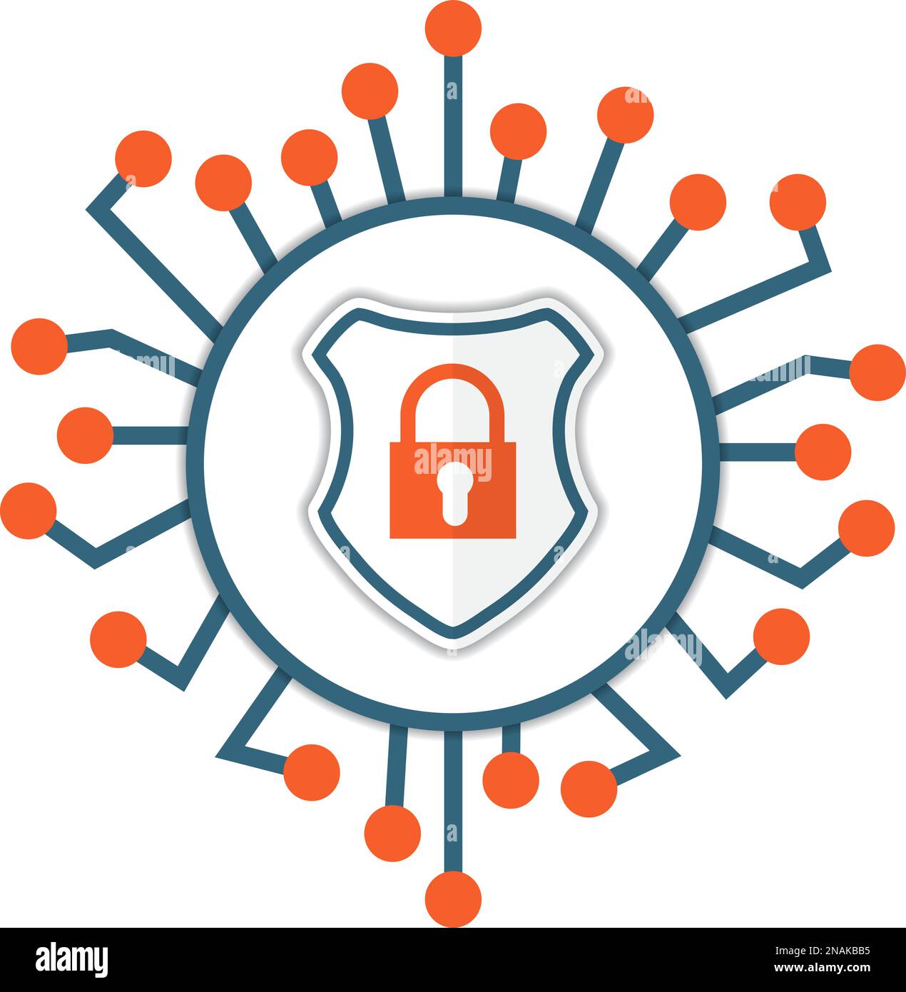 Symbol für Cybersicherheit. Schild mit Verriegelung. Vektordarstellung Stock Vektor