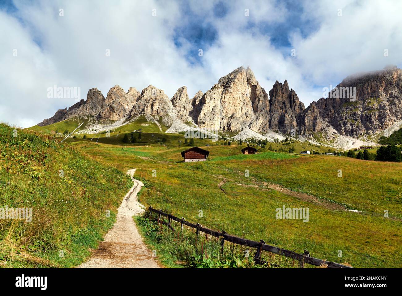 Naturschutzgebiet Puez Geisler Stockfoto