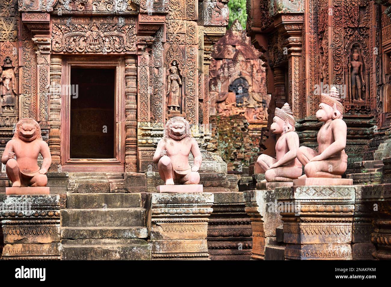 Khmer-Kultur am Banteai Srei-Tempel. Siem Reap Kambodscha Stockfoto
