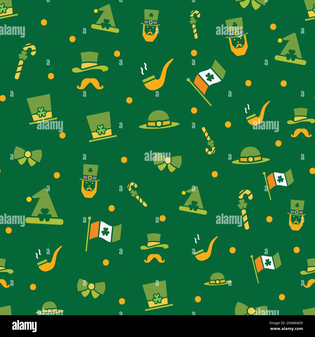 Saint Patricks Day Vector – Hintergrunddesign Mit Wiederholtem Muster Stock Vektor