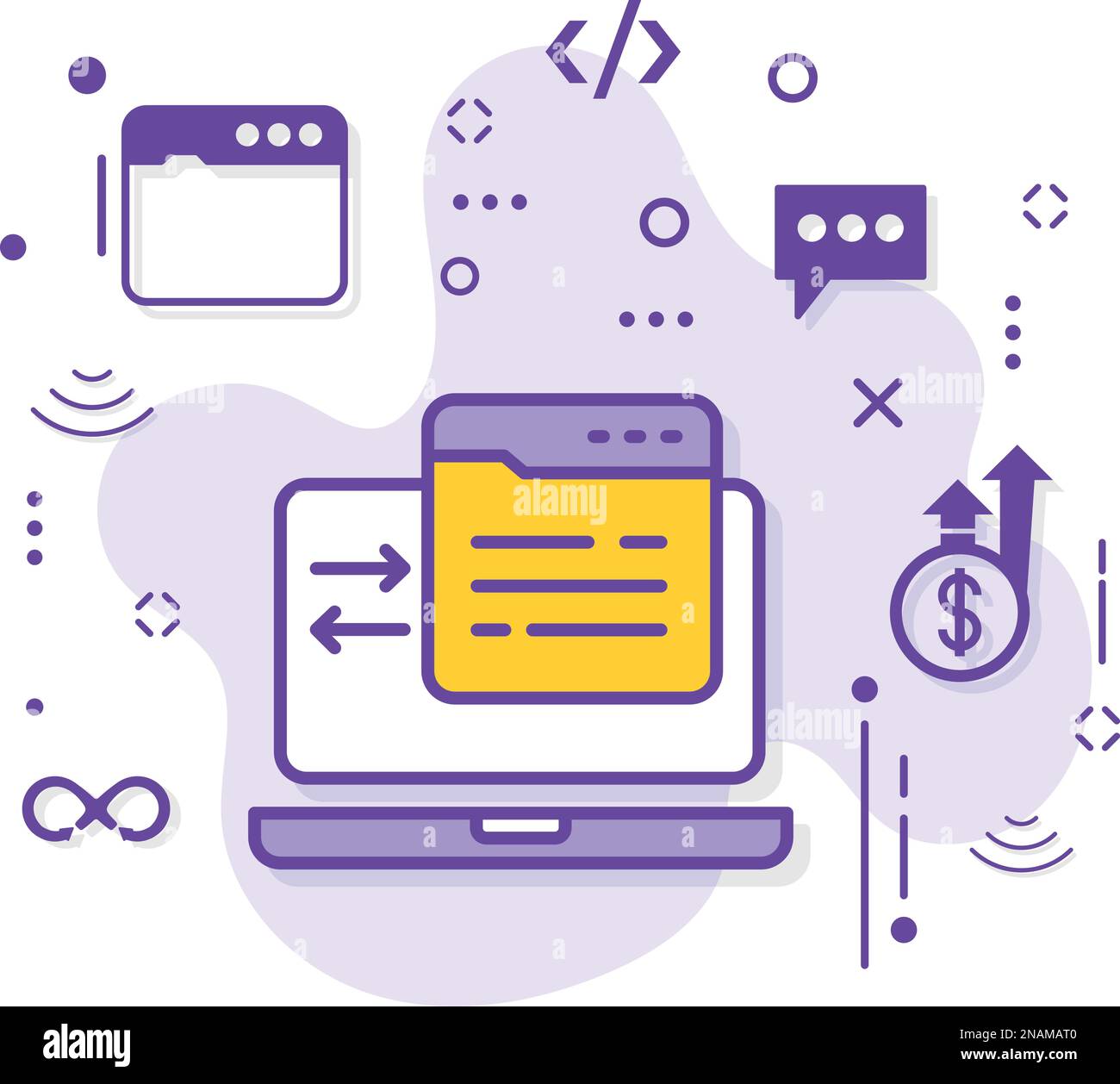 301 Bestandsdarstellung umleiten, HTTP-Antwortstatuscode 302 Konzept, verschoben dauerhafte Umleitung Statusantwort Cloud Konzept Vector Icon Design Stock Vektor