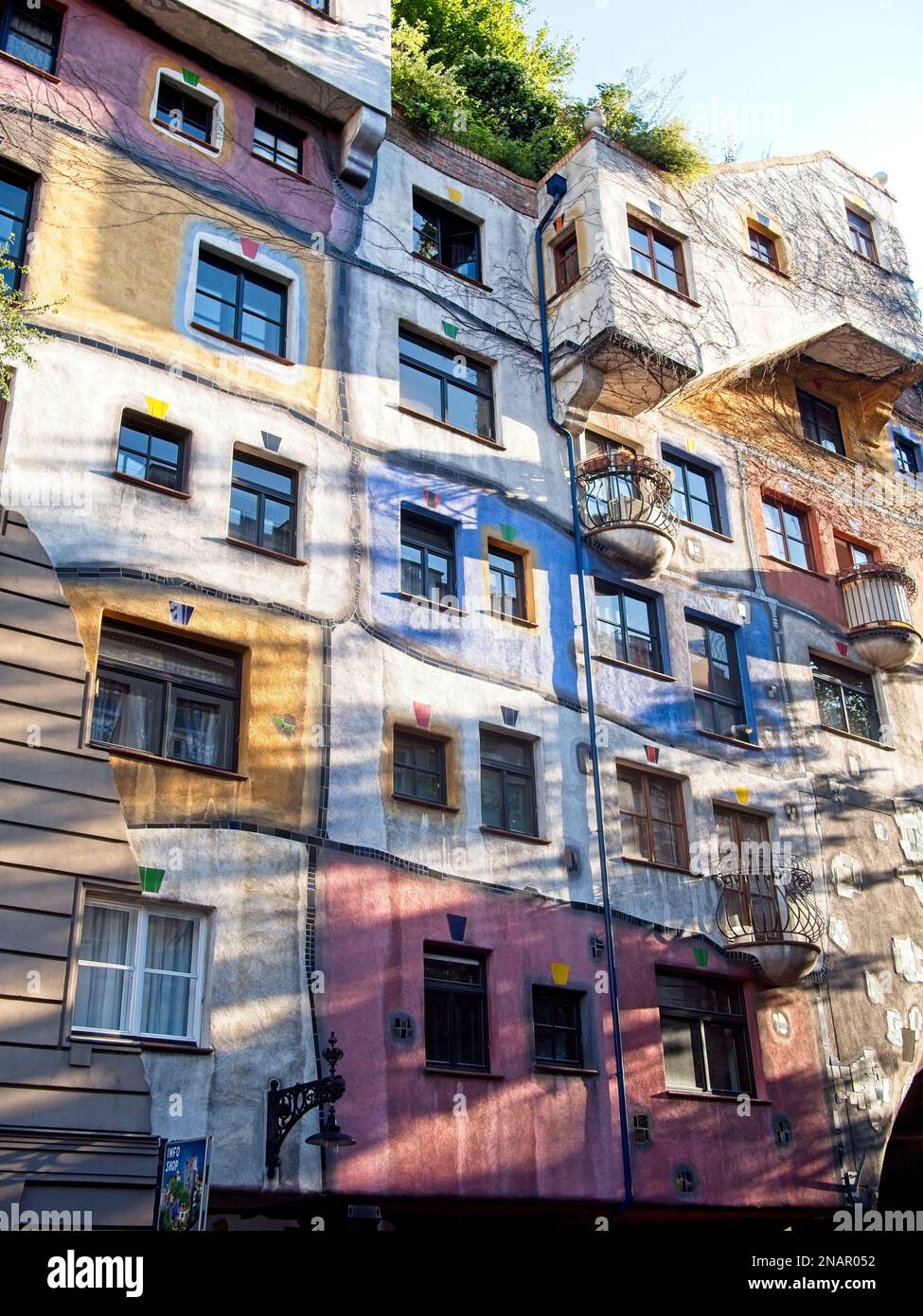 Hundertwasser-Haus in Wien Osterreich Stockfoto
