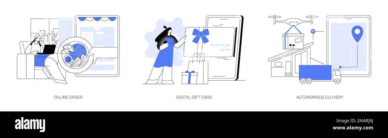 Keine Kontaktbestellung und Lieferung abstrakte Konzept Vektor Illustrationen. Stock Vektor