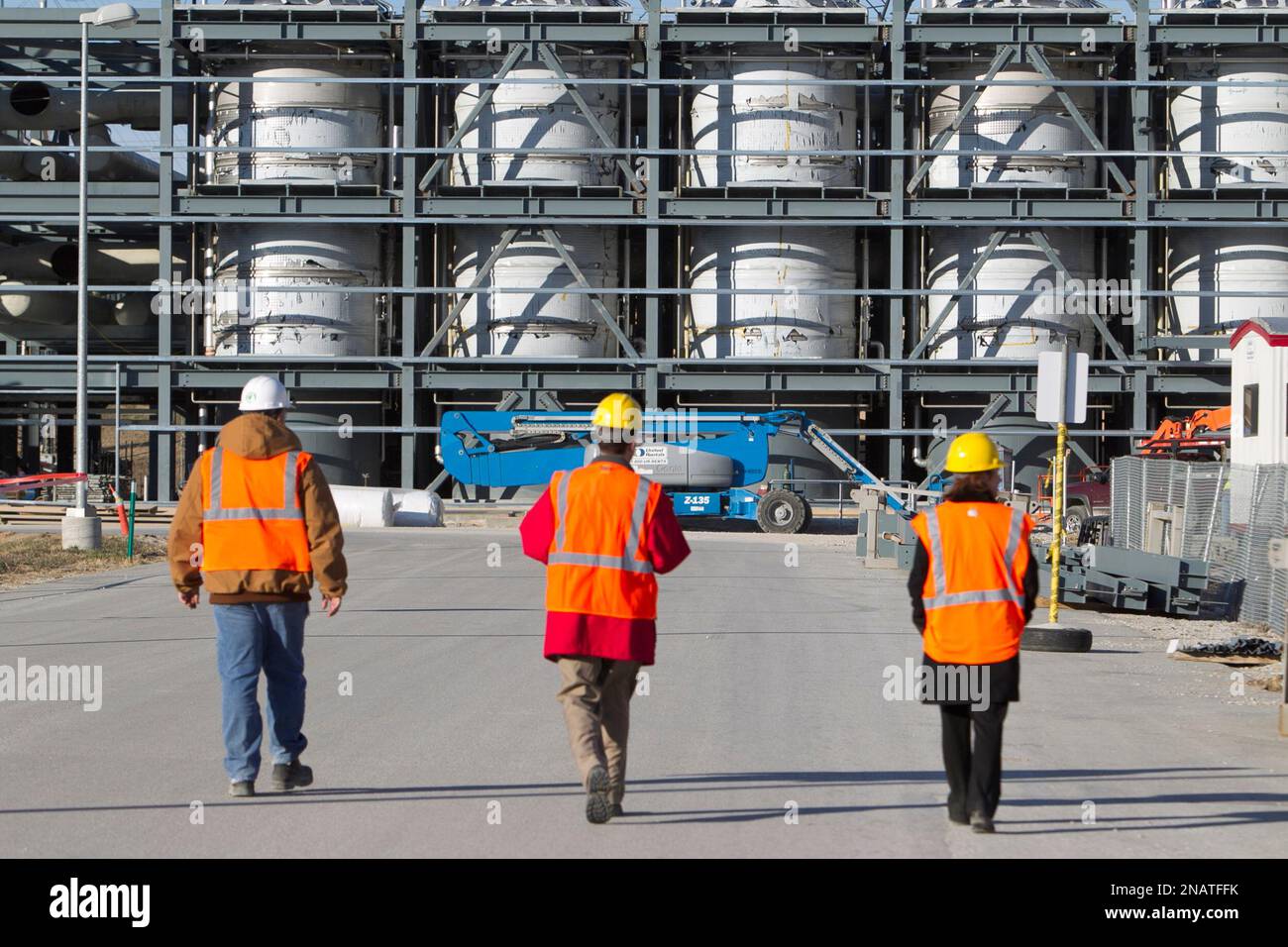 In this photo taken Nov. 17, 2011, a building with fermenter tanks is