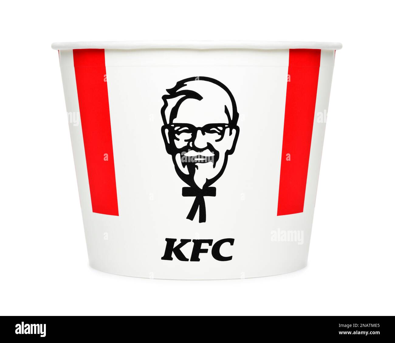 KFC Bucket aus einem Kentucky Fried Chicken Fast Food Restaurant, Großbritannien Stockfoto