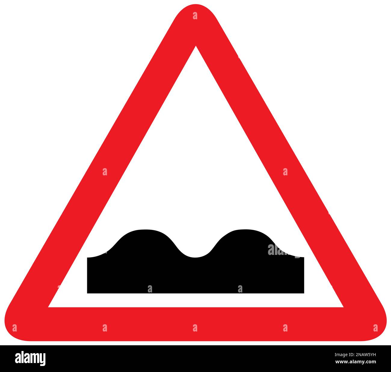 Holprige Straße, britisches Straßenschild Stockfoto