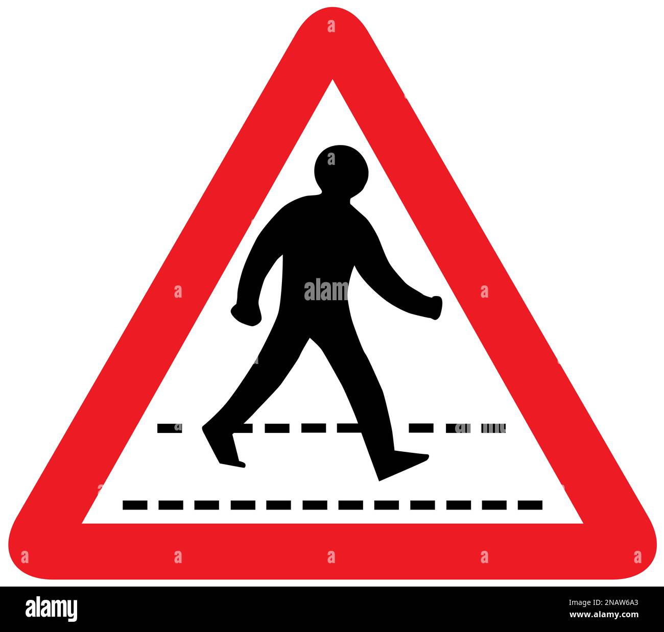 zebra überquert britisches Straßenschild Stockfoto