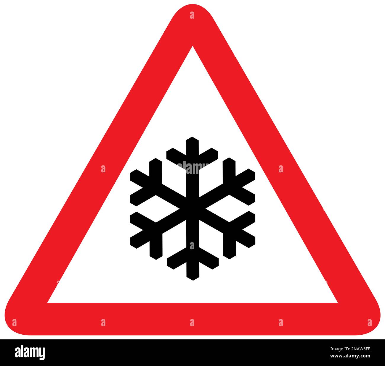 Achtung Schnee Glatteis Gefahr mit Auto Rutschen Stock Vector