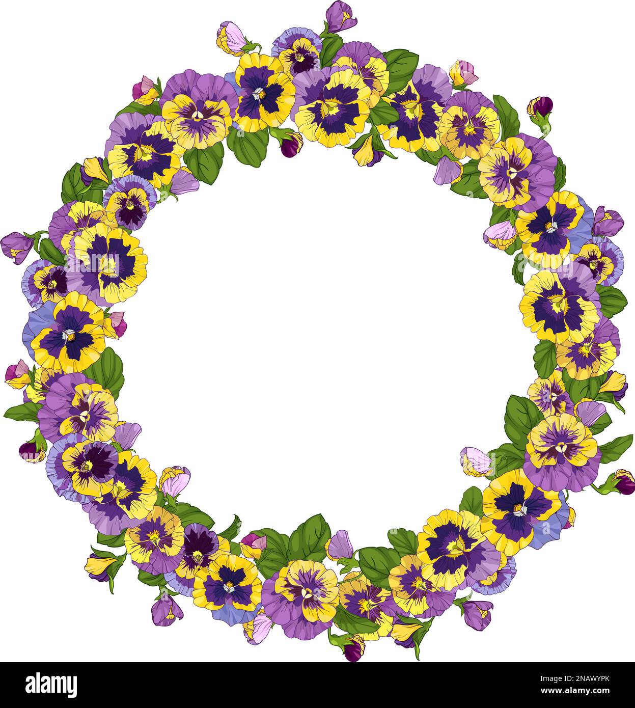 Runder Rahmen mit flauschigen Blumen, Kranz für Hintergrund, Struktur, Muster, Rahmen oder Rahmen. vektordarstellung von Weicheier-Blumen Stock Vektor