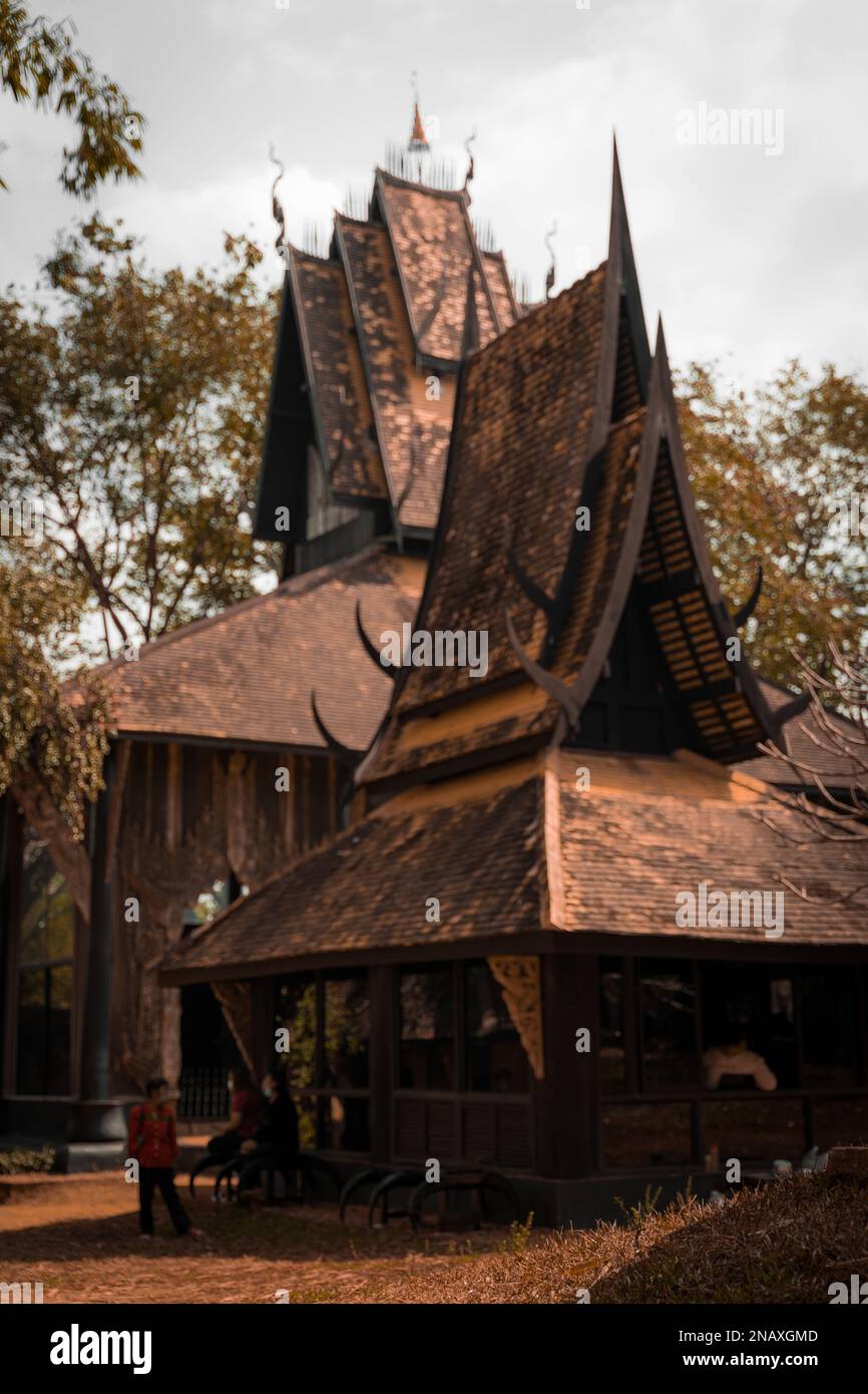 Schwarzes Haus (Baan Dam Museum) in Chiang Rai Stockfoto