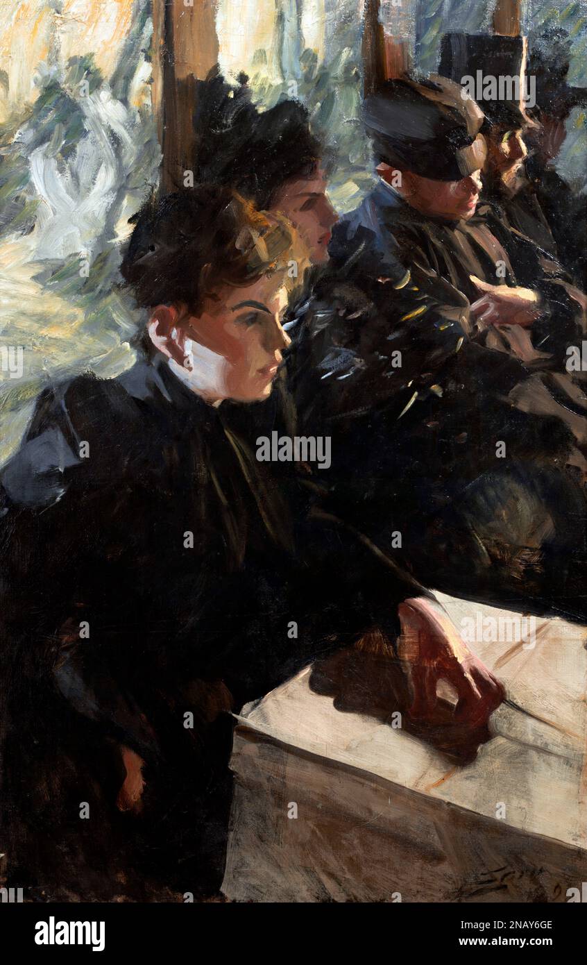 Omnibus I von anders Zorn (1860-1920), Öl auf Leinwand, c. 1890 Stockfoto