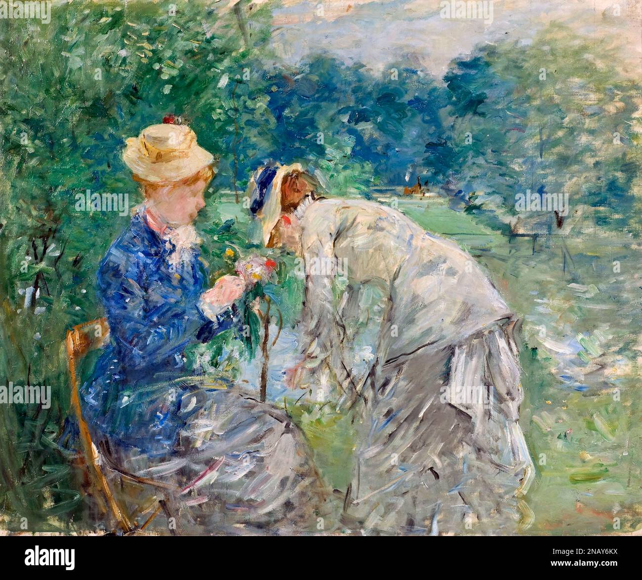 Im Bois de Boulogne von Berthe Morisot (1841-1895), Öl auf Leinwand, 1870er Stockfoto