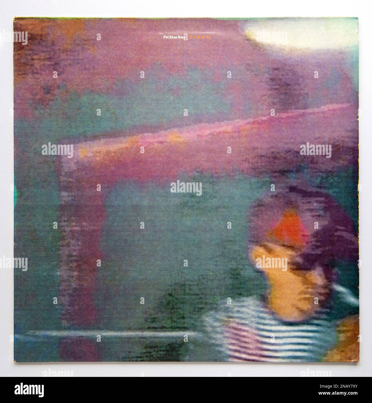 LP-Cover von Disco, dem ersten Remix-Album von Synth Pop Duo The Pet Shop Boys, das 1986 veröffentlicht wurde Stockfoto