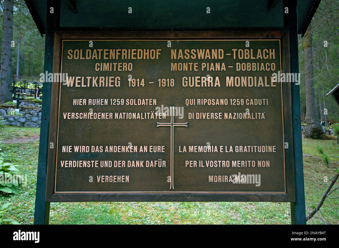 Monte Piana First war World Cemetery, Landro Valley, Dobbiaco, Trentino-Südtirol, Italien Stockfoto