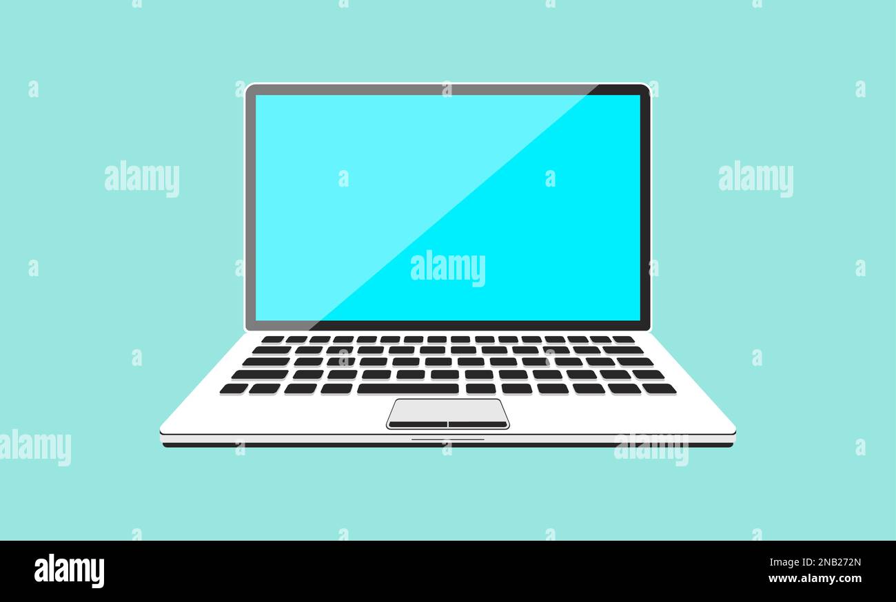 Isolierte Vektordarstellung Mit Glänzendem Laptop Stock Vektor