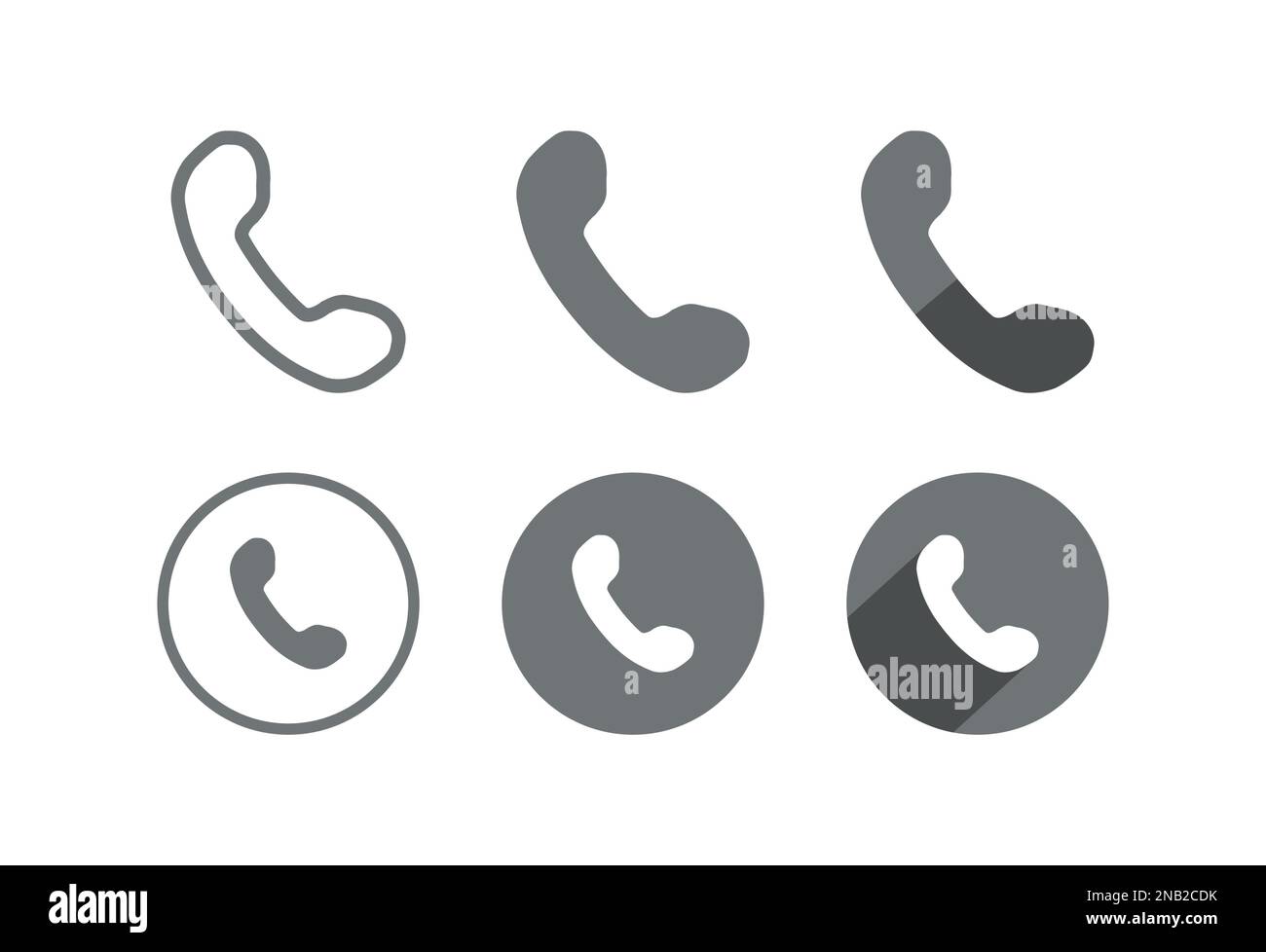 Symbol-Sammlung Für Calling Phone Flat Circular Line Vector Stock Vektor
