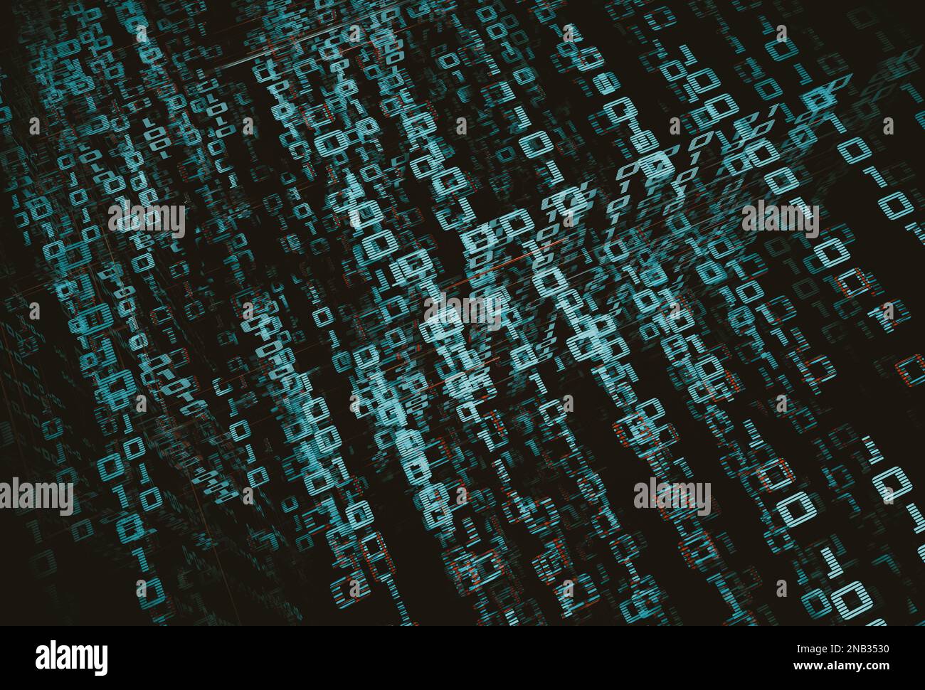 Hintergrundbild von binärem Code und binärem Sprachkonzeptmuster sowie Big Data structure.Net und Quellcode. Abstrakter Hintergrund der Technologie. Stockfoto
