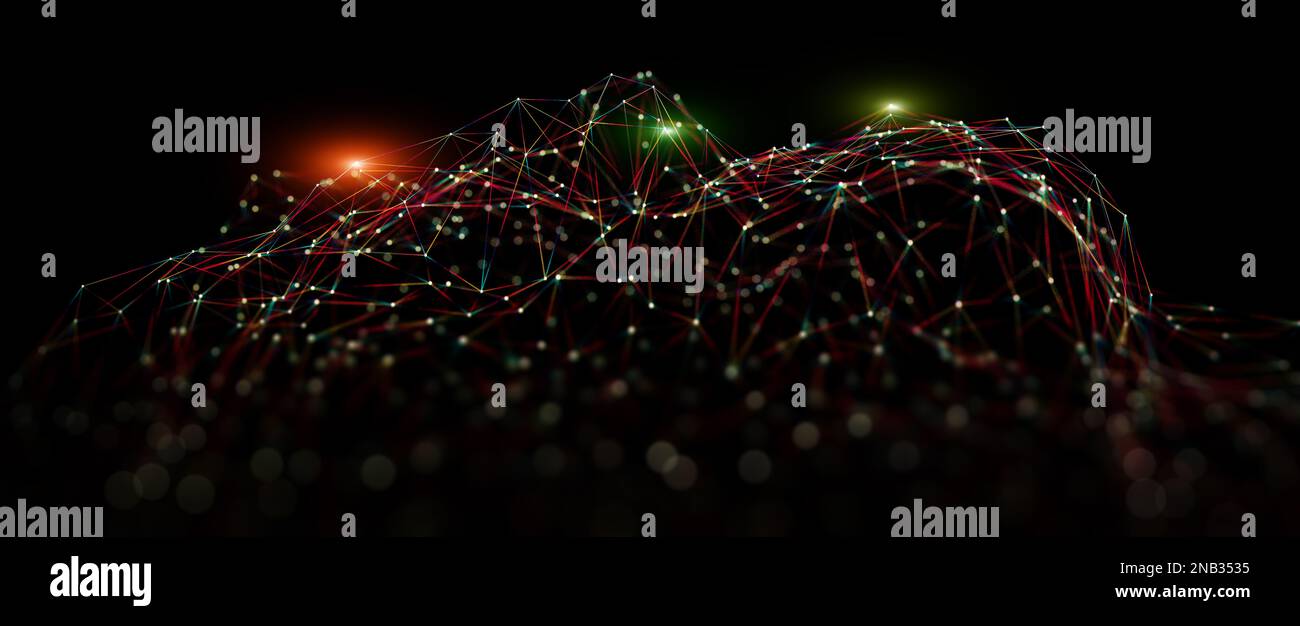 Cloud-Computer und globale Welt Netzwerk und Telekommunikation.Abstrakten Hintergrund der Technologie und Wissenschaft.3D Illustration. Stockfoto