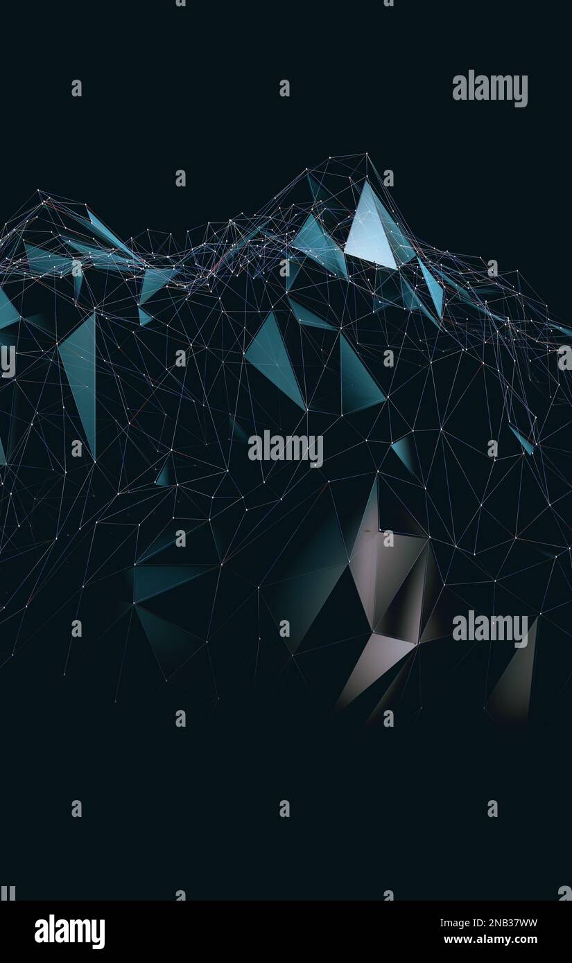 Geschäftsdatenanalyse und globales weltweites Netzwerk und Telekommunikation.Abstrakter Hintergrund von Technologie und Wissenschaft.3D Illustration. Stockfoto