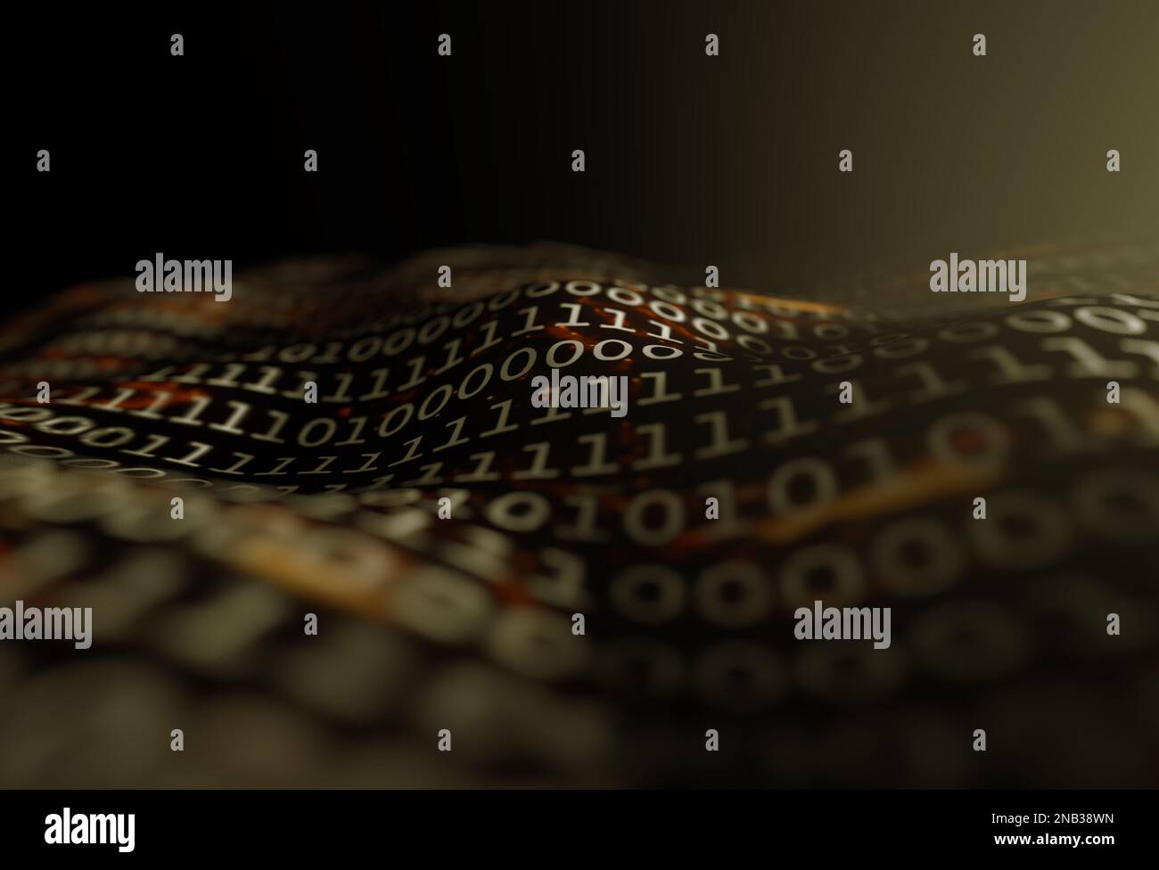 Matrix und binäre Sprache abstrakter Hintergrund.Technologie und Computer-Grafik-Konzept. Binärer Code close up Design.3D Rendering. Stockfoto